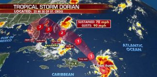 Dorian expected to be "extremely dangerous" as it heads for U.S. mainland